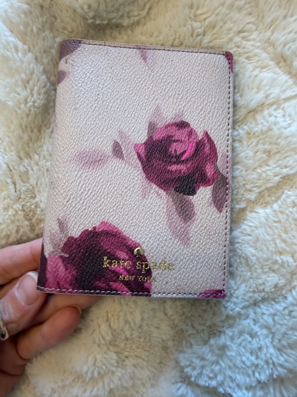 kate spade Floral Passport Wallet in Pink and Purple